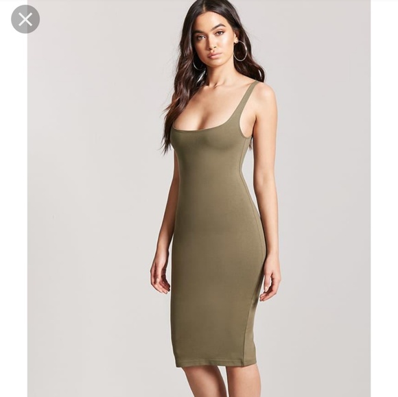 Forever 21 Dresses & Skirts - Forever21 green body con midi dress